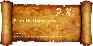 Pittik Margitta névjegykártya